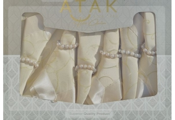 Fata de masa dreptunghiulara, crem, Atak