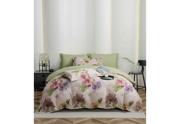 Set lenjerie finet, 6 piese, verde si roz pudra