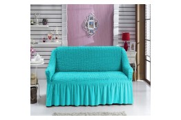 Husa elastica pentru canapea 2 locuri,  bleu turcoaz