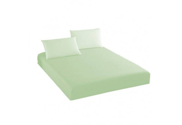 Husa de pat cu 2 fete de perna, din tricot, verde, diverse marimi